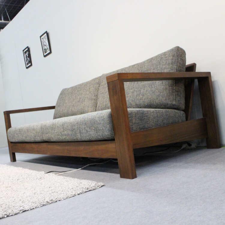 【地域限定SALE適応中！】ソファー 3人掛け おしゃれ 北欧 幅205cm 天然木 木肘 木製 ウォールナット 布 高級 カバーリング モダン シック 3人 単品 |  | 16