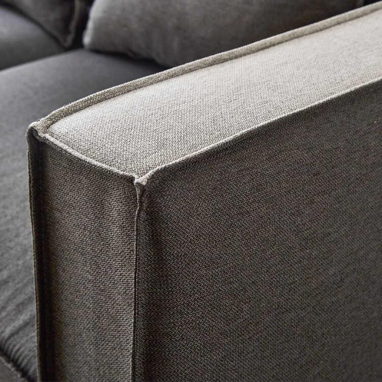 【美品】大型カウチソファ+スツール　ソファセット　グレー ソファ カウチソファー ワイド 大型 スツール クッション 幅233