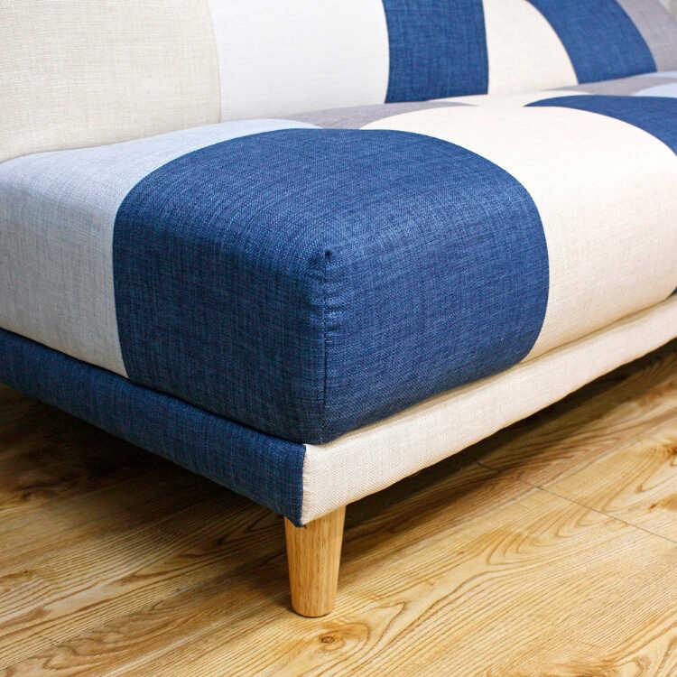 ソファーベッド ソファ お洒落 北欧 パッチワーク ソファー ローソファ 幅180 3人掛け 肘なし リクライニング ブルー 青 かっこいい 子供部屋 |  | 11