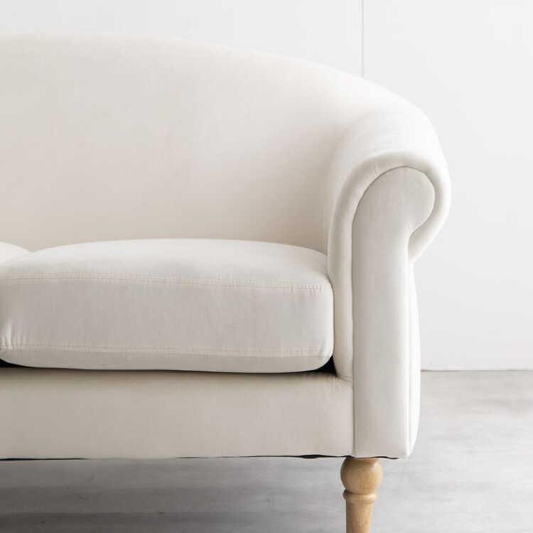 ソファー 2人掛け アイボリー ベロア おしゃれ ソファ 上品 フレンチ