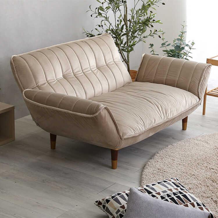 ソファー 2人掛け 三人掛け ベージュ ベロア生地 幅130 幅170 リクライニング機能 背もたれ 肘置き ポケットコイル 国産 モダン 北欧 |  | 01