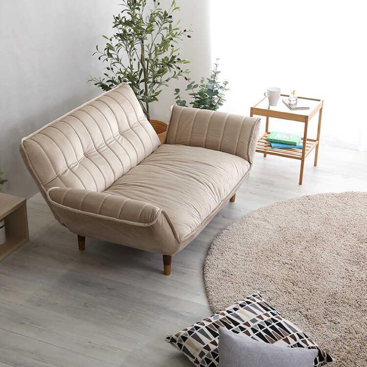 ソファー 2人掛け 三人掛け ベージュ ベロア生地 幅130 幅170 リクライニング機能 背もたれ 肘置き ポケットコイル 国産 モダン 北欧 |  | 02