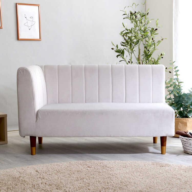 二人掛けソファ 小さめ カウチソファ おしゃれ グレー ベロア生地 片肘 上品 北欧 モダン クール コンパクト 一人暮らし かわいい 足伸ばせる |  | 02