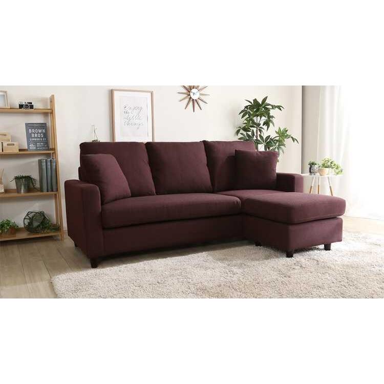 カウチソファー エル字 コーナー レッド 布製 ポケットコイル オットマン付き 大きめ 幅176 レイアウト自由 ミニクッション付き シンプル 北欧 |  | 09