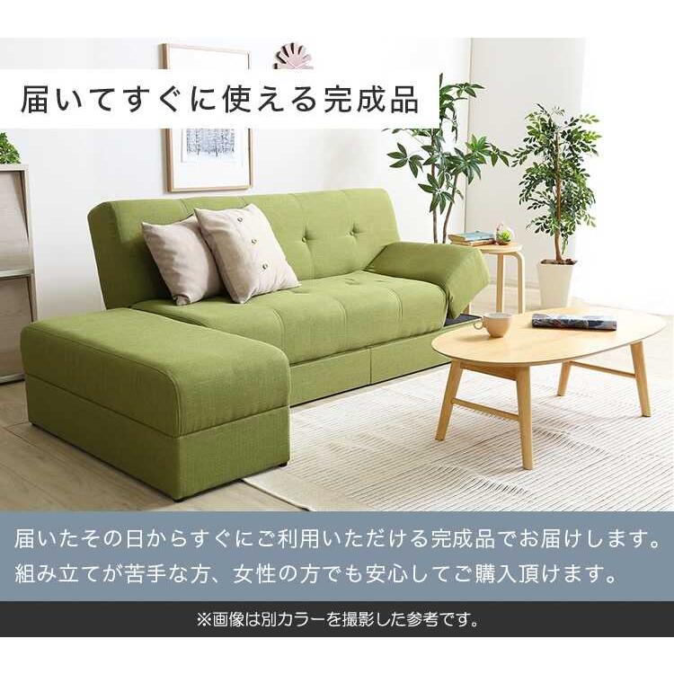ソファーベッド 3人掛けソファ カウチ 布製 ブラウン ファブリック