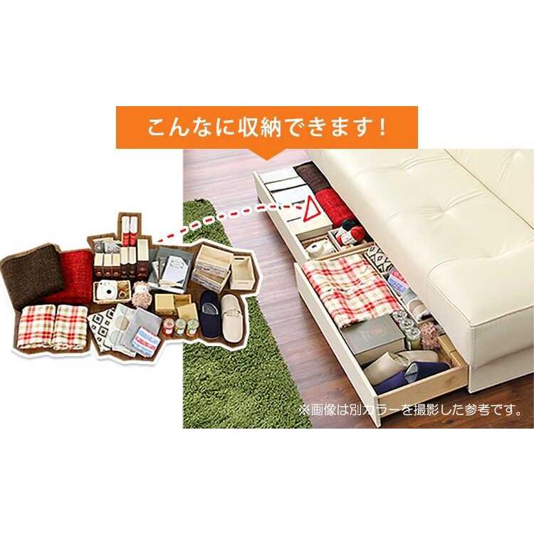 幅190 ソファーベッド ソファー リクライニング機能 背もたれ ブラウン 国産 収納付き 引き出し レザー 合皮 おしゃれ シンプル 3人掛け |  | 04