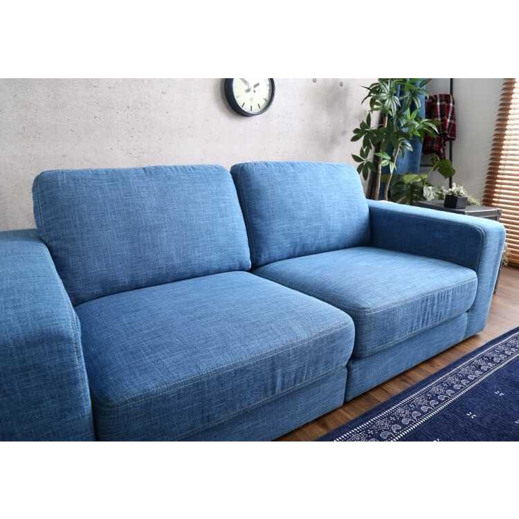ソファ　ソファー　リビングソファ　2人掛け　フロアソファ　ローソファ　ブルー ソファ ソファー 2人掛け ブルー リビングソファ フロアソファ 楽天