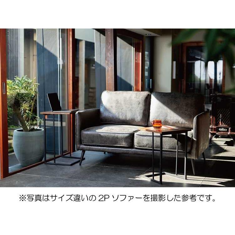 ソファー 三人掛け 3人用 幅186 グレー レザー風 布製 かっこいい