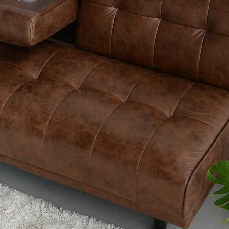 幅180cm・ミニテーブル付きソファーベッド シリコンフィル・ファブリックレザー張り Sバネ ウレタンフォーム 木  おしゃれ リクライニング ファニチャー 家具 |  | 10