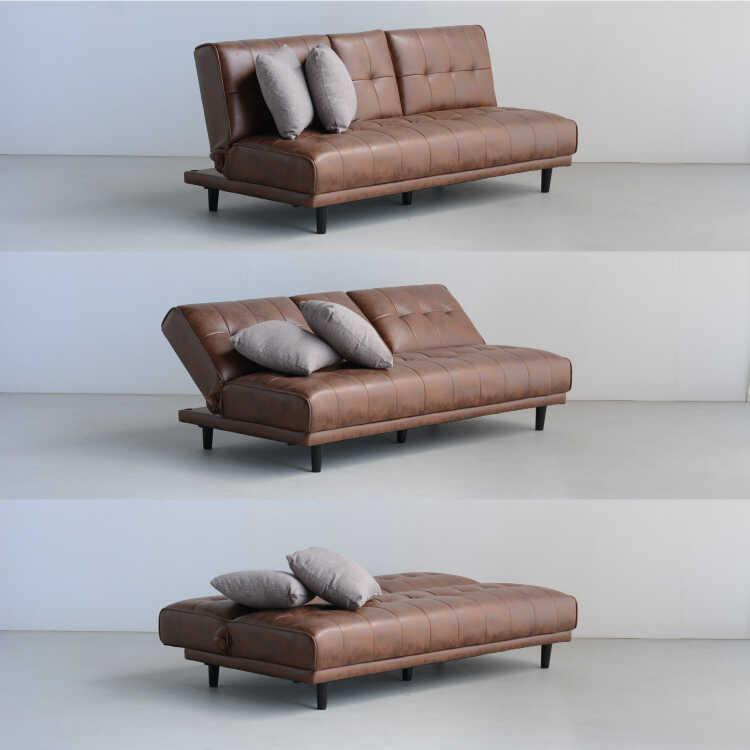 幅180cm・ミニテーブル付きソファーベッド シリコンフィル・ファブリックレザー張り Sバネ ウレタンフォーム 木  おしゃれ リクライニング ファニチャー 家具 |  | 03