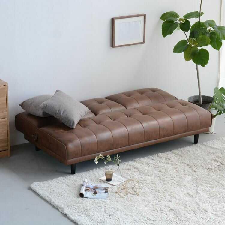 幅180cm・ミニテーブル付きソファーベッド シリコンフィル・ファブリックレザー張り Sバネ ウレタンフォーム 木  おしゃれ リクライニング ファニチャー 家具 |  | 06