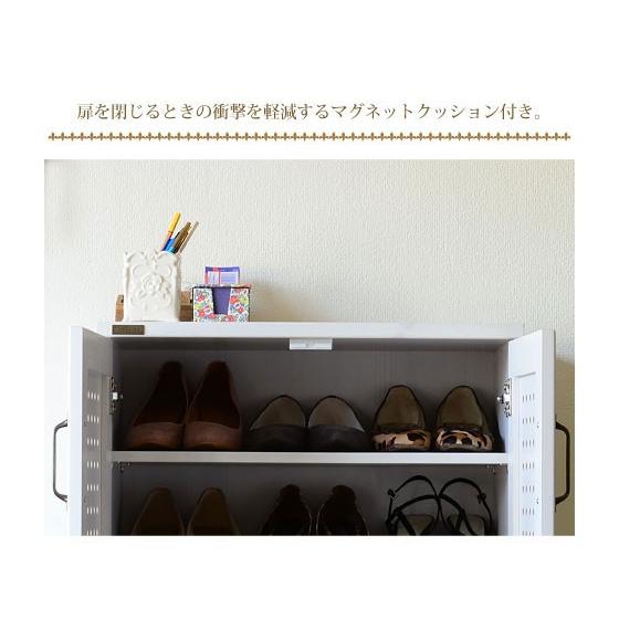 シューズボックス 大容量 幅58cm パンチング扉 ロータイプ 通気性 両開き 2枚扉 移動棚 北欧 おしゃれ 玄関収納 靴箱 下駄箱 ひとり暮らし 新婚 |  | 13