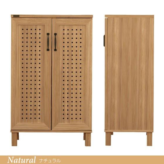 シューズボックス 大容量 幅58cm パンチング扉 ロータイプ 通気性 両開き 2枚扉 移動棚 北欧 おしゃれ 玄関収納 靴箱 下駄箱 ひとり暮らし 新婚 |  | 05