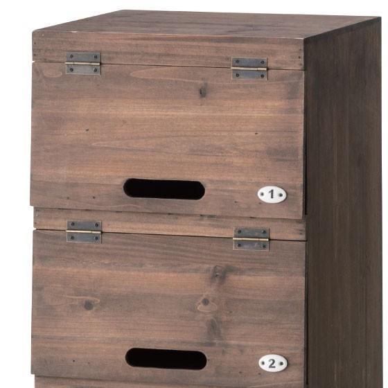 幅34.5cm・天然木杉製・フラップ扉シューズラック（完成品） |  | 02