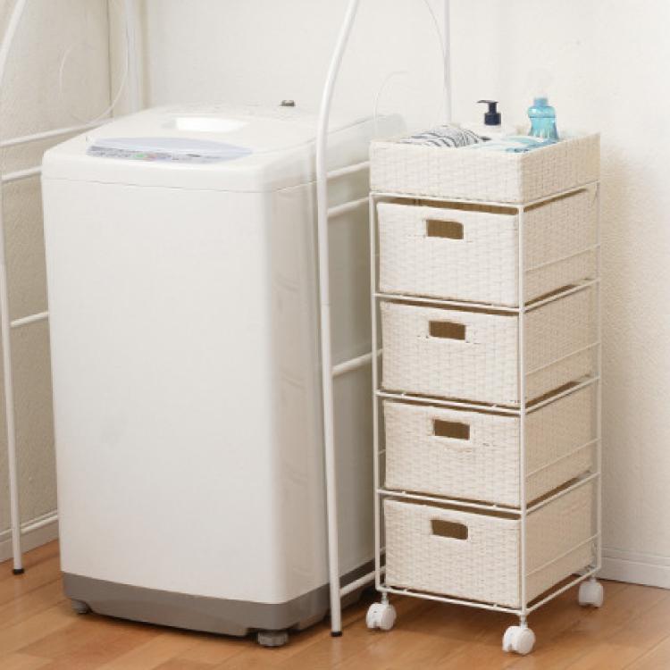 チェスト ランドリーチェスト 引き出し 収納 洗面所 ランドリー 完成品 キャスター付き おしゃれ シンプル 5段 幅30cm スチール ホワイト |  | 08