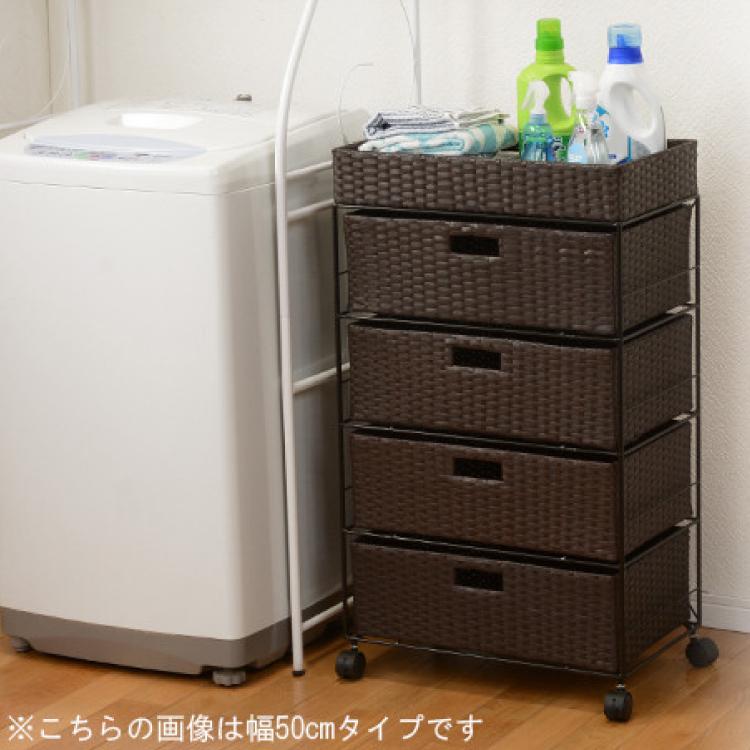 チェスト ランドリーチェスト 5段 完成品 キャスター付き 幅60cm 収納 洗面所 ランドリー スチール ラック おしゃれ シンプル ホワイト ブラウン |  | 09