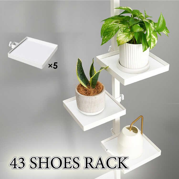 シューズラック オープンラック ディスプレイ棚 白 ホワイト 1人暮らし スニーカー シンプル モダン 縦型収納 つっぱり棒 玄関 | 