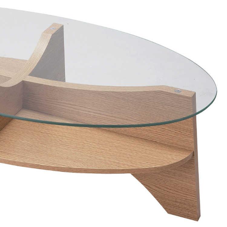 幅105cm・楕円形ガラスセンターテーブル（オーバル型） : インテリアル