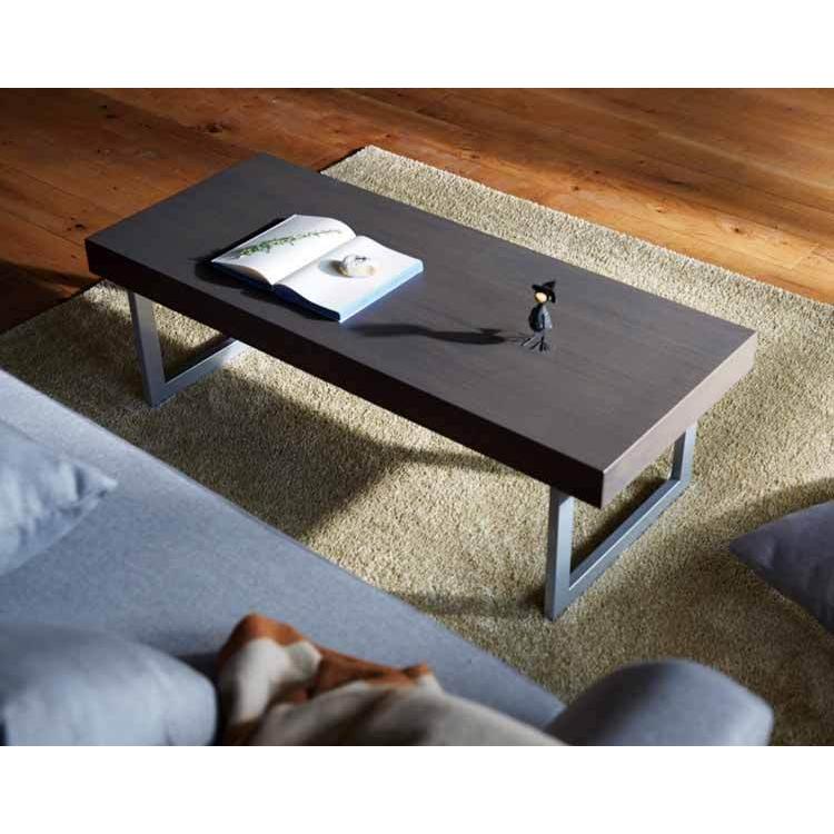 リビングテーブル　幅110cm　シンプル　長方形　ウッド　木目天板　スチール脚　角型 |  | 08