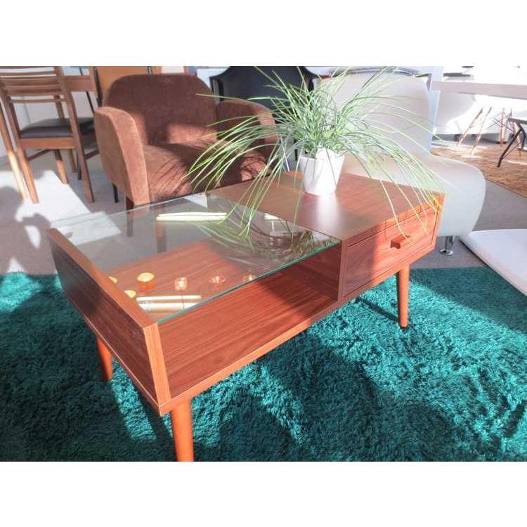 リビングテーブル　ガラス　ウッド調　収納付　棚　引き出し　ディスプレイ |  | 05