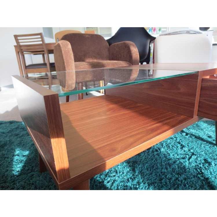 リビングテーブル　ガラス　ウッド調　収納付　棚　引き出し　ディスプレイ |  | 06