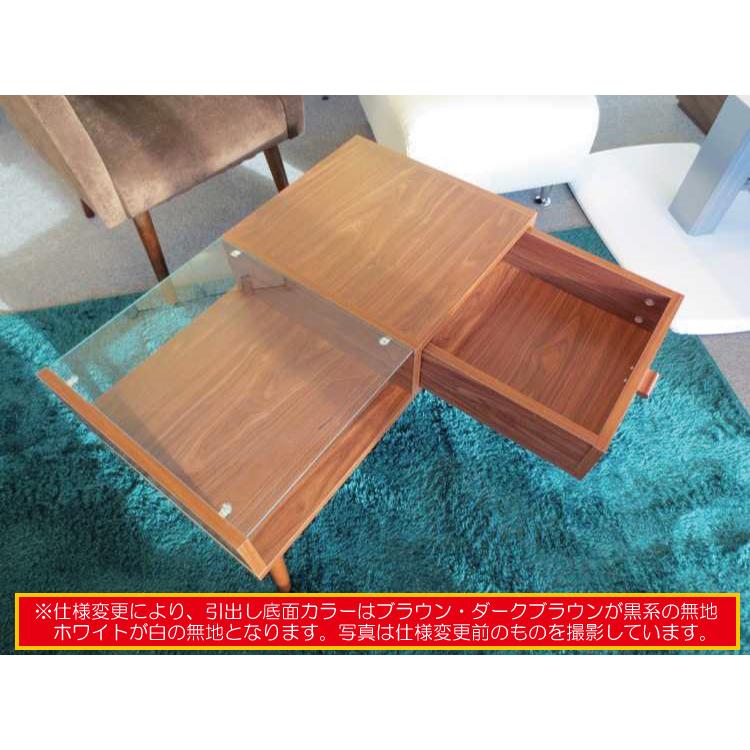 リビングテーブル　ガラス　ウッド調　収納付　棚　引き出し　ディスプレイ |  | 08