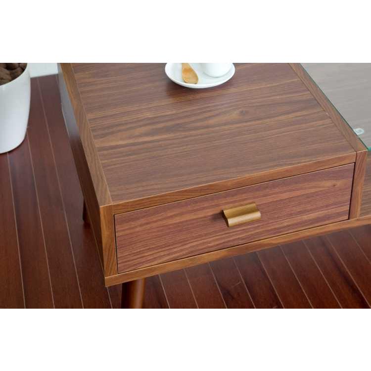 リビングテーブル　ガラス　ウッド調　収納付　棚　引き出し　ディスプレイ |  | 09