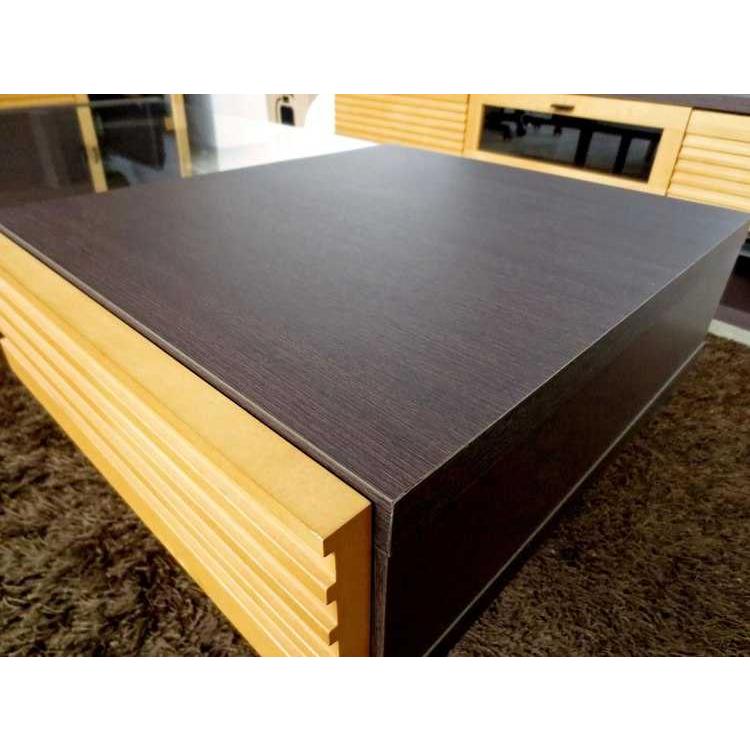 センターテーブル　リビングテーブル　幅100cm　引出し　収納付　ガラス　天然木製　日本製　完成品