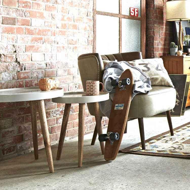 幅45cm・白ホワイト円形リビングテーブル（天然木ミンディ） |  | 03