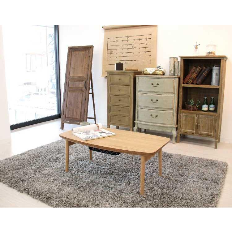 幅90cm・折りたたみ可能こたつテーブル（天然木オーク／ウォールナット製） |  | 03