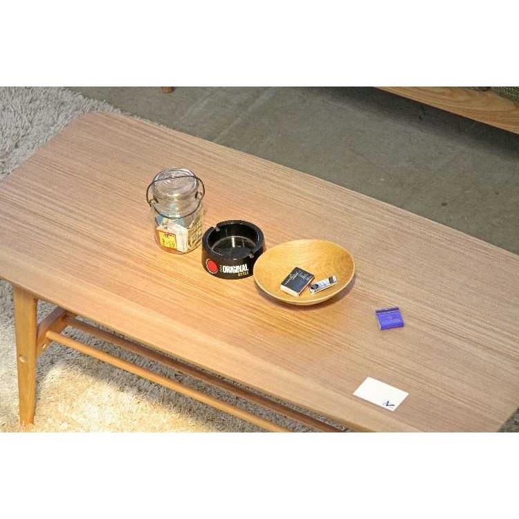 幅105cm・天然木アッシュ製リビングテーブル（棚板付き／ナチュラル） |  | 03