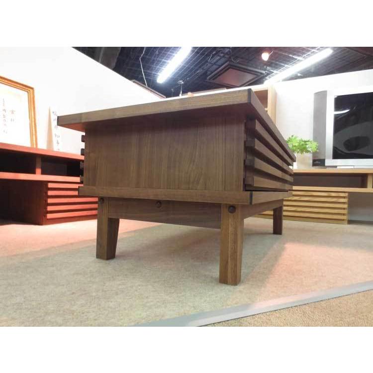 リビングテーブル 天然木製 ウォールナット オーク  幅102cm（引出し付き） |  | 13