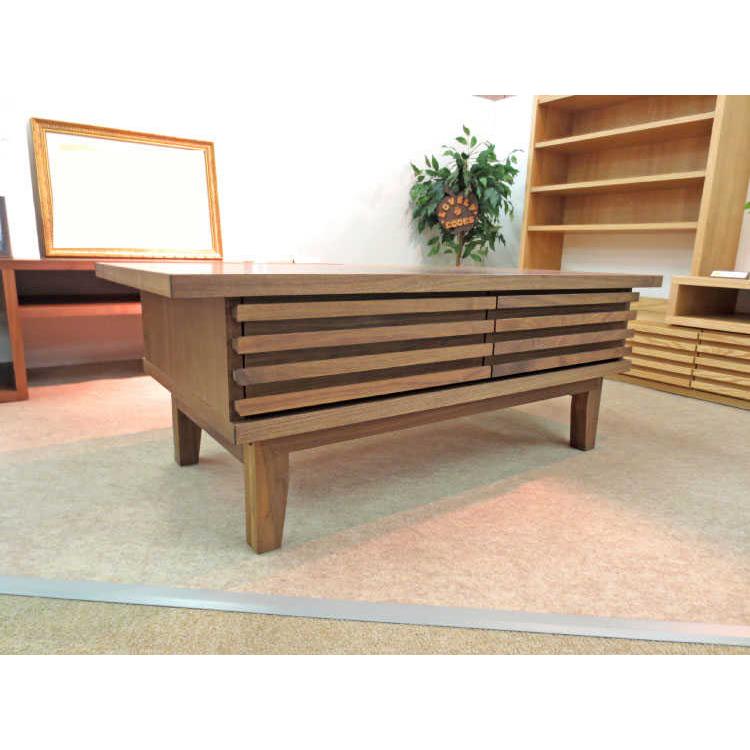 リビングテーブル 天然木製 ウォールナット オーク  幅102cm（引出し付き） |  | 15