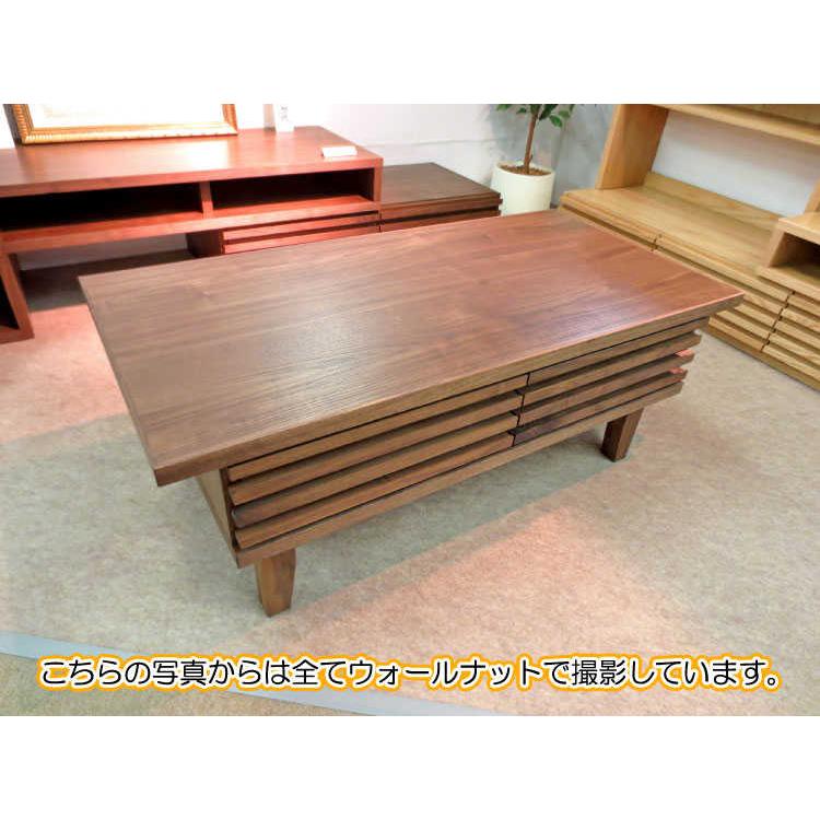 リビングテーブル 天然木製 ウォールナット オーク  幅102cm（引出し付き） |  | 03