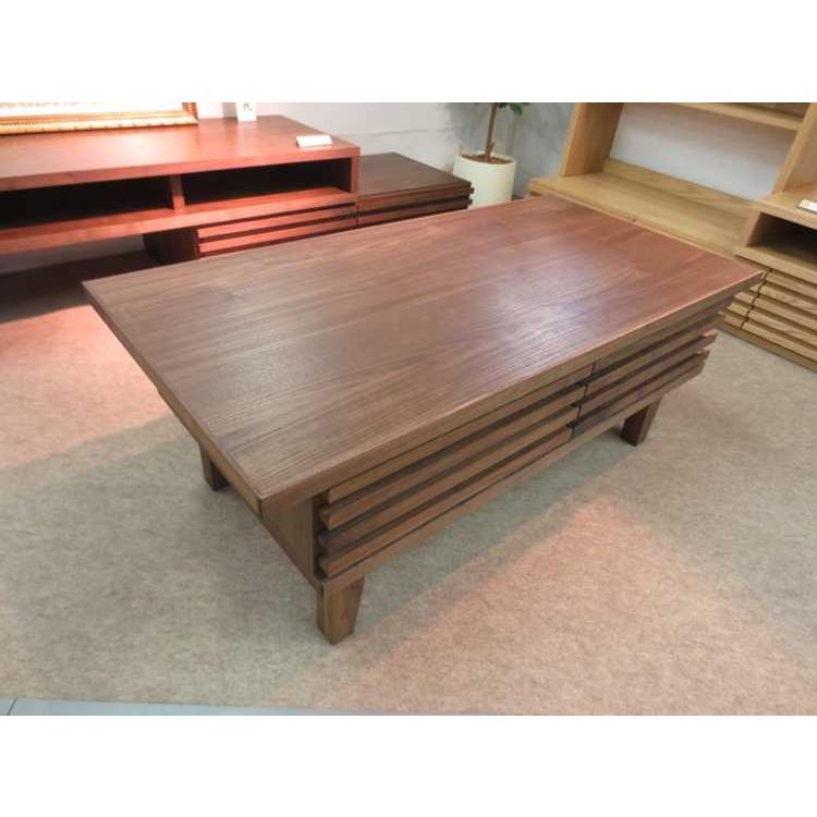 リビングテーブル 天然木製 ウォールナット オーク  幅102cm（引出し付き） |  | 07