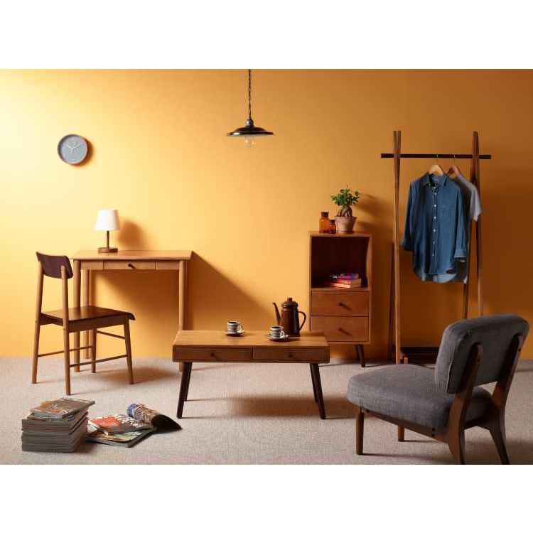 リビングテーブル 幅80cm 天然木製 ラバーウッド製 引き出し 収納付 完成品 ブラウン 北欧 和モダン |  | 05