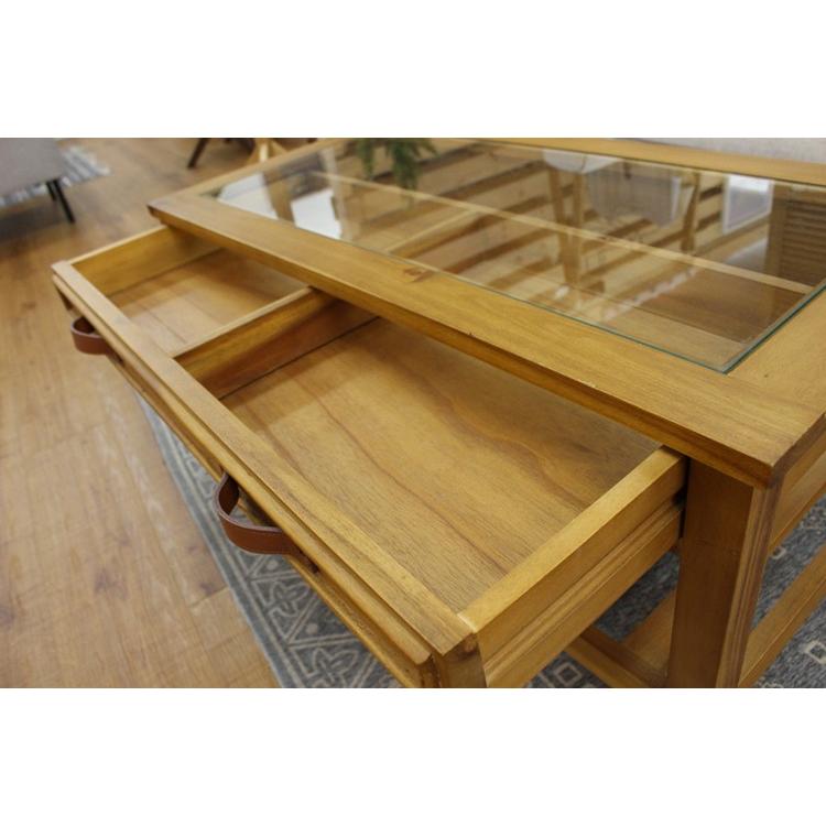 幅90cm・天然木アカシア製ディスプレイセンターテーブル（引出し収納付／完成品）_5