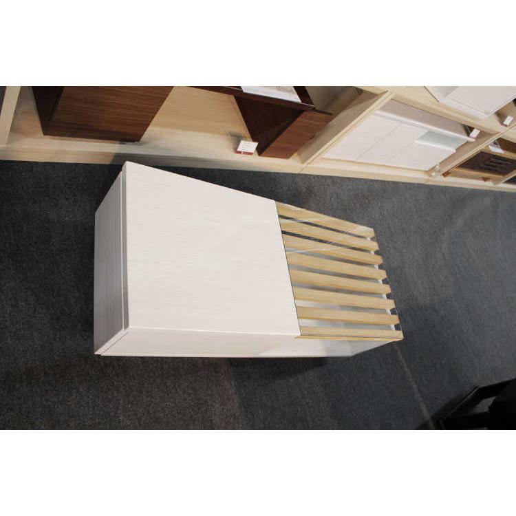 【地域限定SALE適応中！】センターテーブル　幅100cm　光沢　白　ホワイト　天然木製　タモ製　格子　引出　収納付 |  | 13