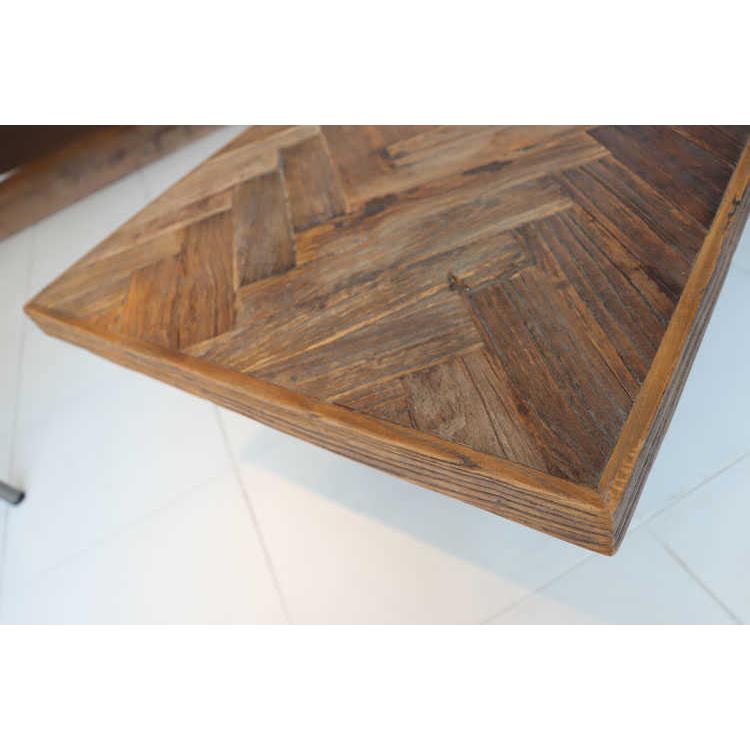 ローテーブル リビングテーブル センターテーブル ウッドテーブル 幅115cm 天然木製 エルム製 リンボーン柄 |  | 04