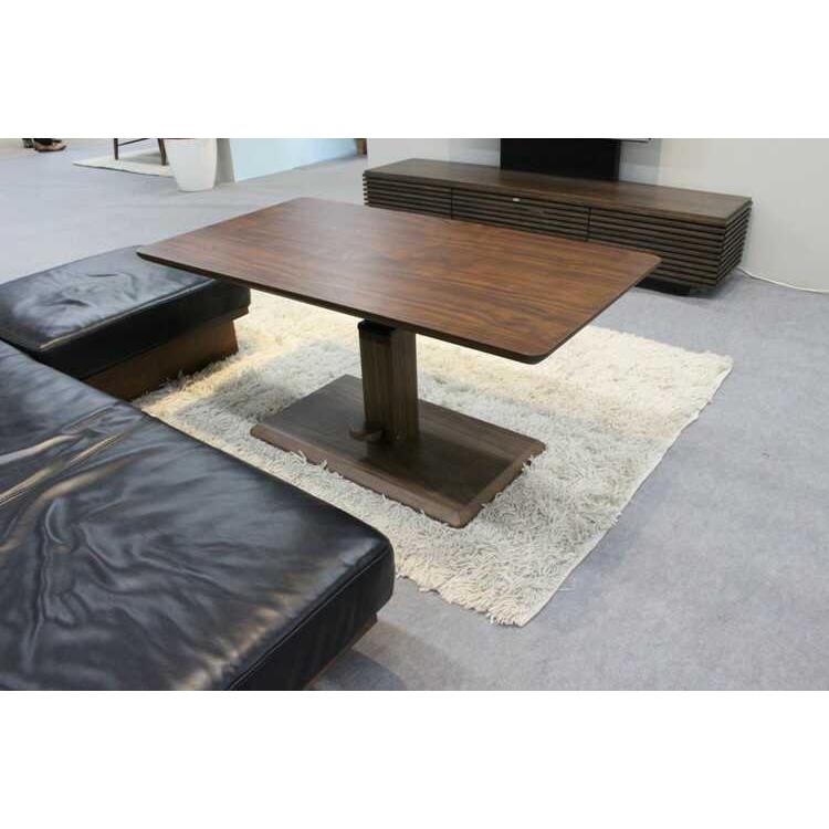 【美品】昇降機能付きテーブル 幅110cm 天然木ウォールナット 引き出し付き 美品】昇降機能付きテーブル 幅110cm 天然木ウォールナット