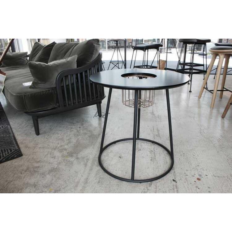 IDEE 円形サイドテーブル 黒 サイドテーブル 円形 丸 リビング おしゃれ ディスプレイ 収納付