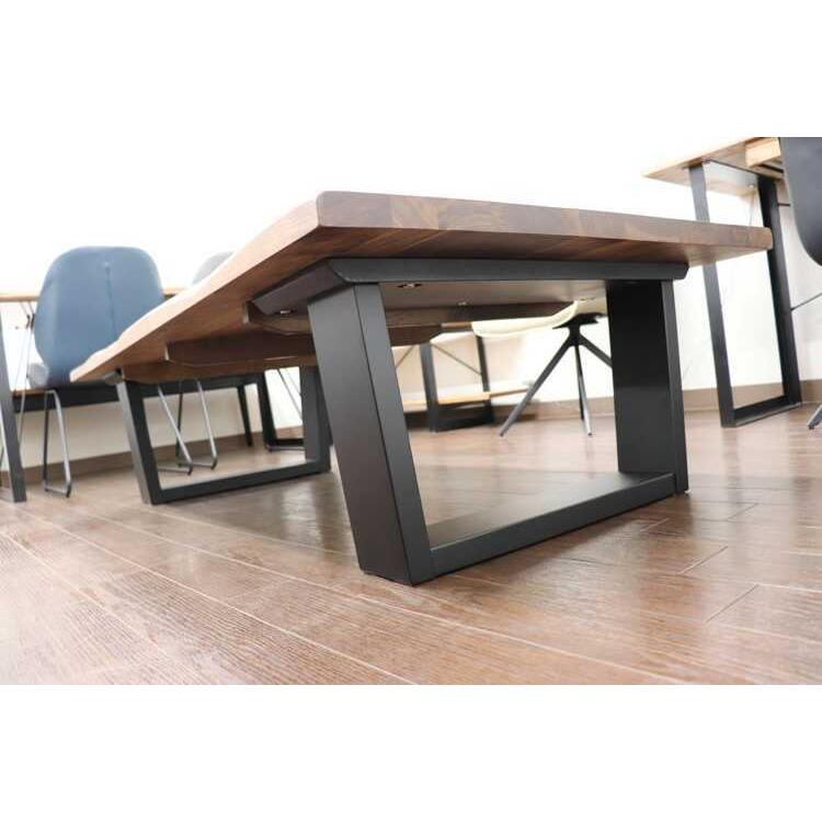 【地域限定SALE適応中！】ローテーブル 幅150cm 天然木製 ウォールナット 無垢製 オイル塗装 スチール脚 カントリー おしゃれ 高級 机 リビングテーブル 大きい |  | 04