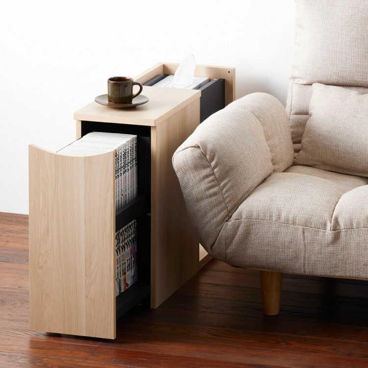 サイドテーブル 収納 スリム キャスター付き おしゃれ