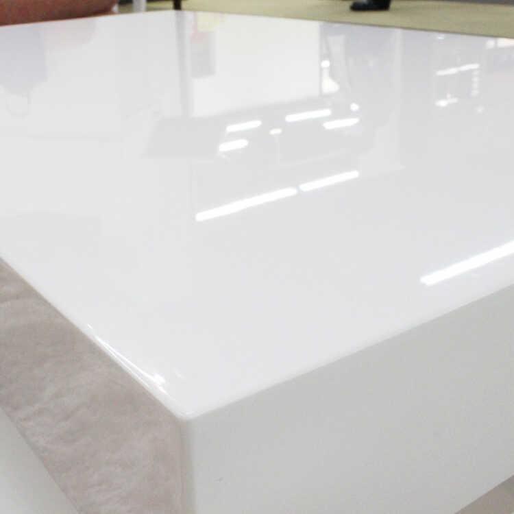 センターテーブル おしゃれ 白 ホワイト モダン 幅120cm 鏡面 光沢