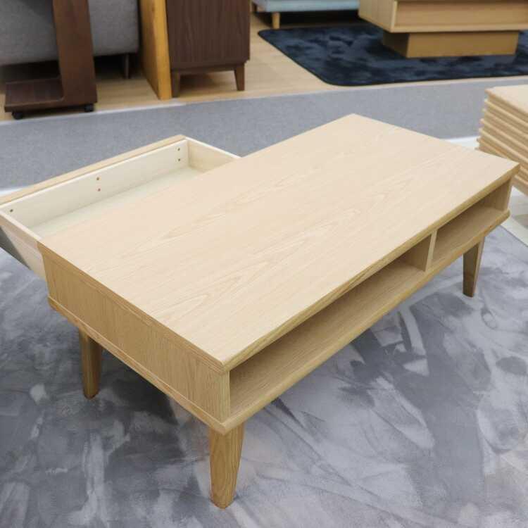 ローテーブル センターテーブル 木製 ナチュラル おしゃれ 天然木 引き出し 完成品 北欧 シンプル 和モダン 木目 幅100cm リビングテーブル |  | 04