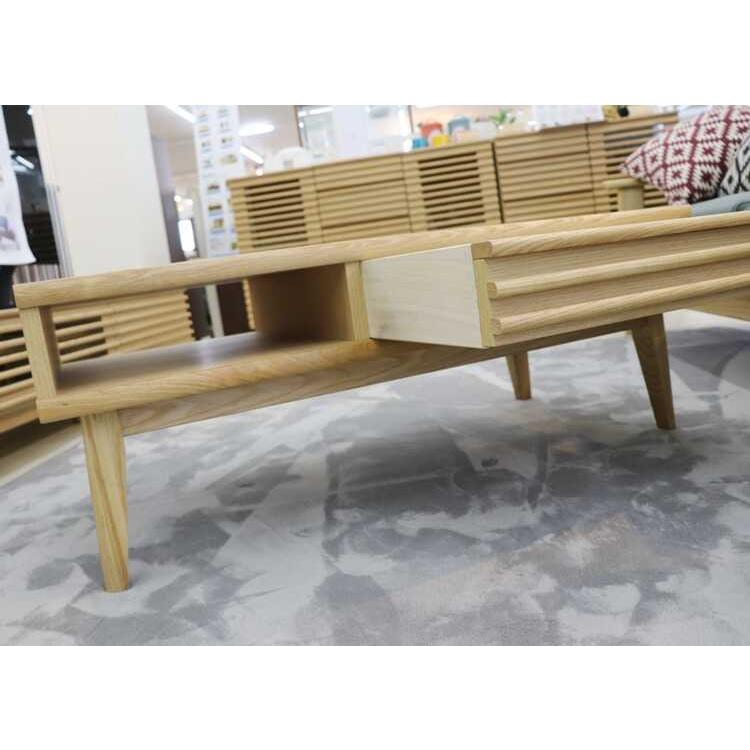 ローテーブル センターテーブル 木製 ナチュラル おしゃれ 天然木 引き出し 完成品 北欧 シンプル 和モダン 木目 幅100cm リビングテーブル |  | 06