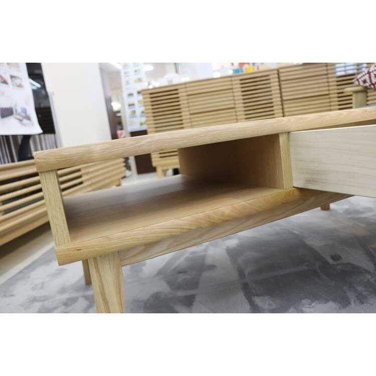 ローテーブル センターテーブル 木製 ナチュラル おしゃれ 天然木 引き出し 完成品 北欧 シンプル 和モダン 木目 幅100cm リビングテーブル |  | 07