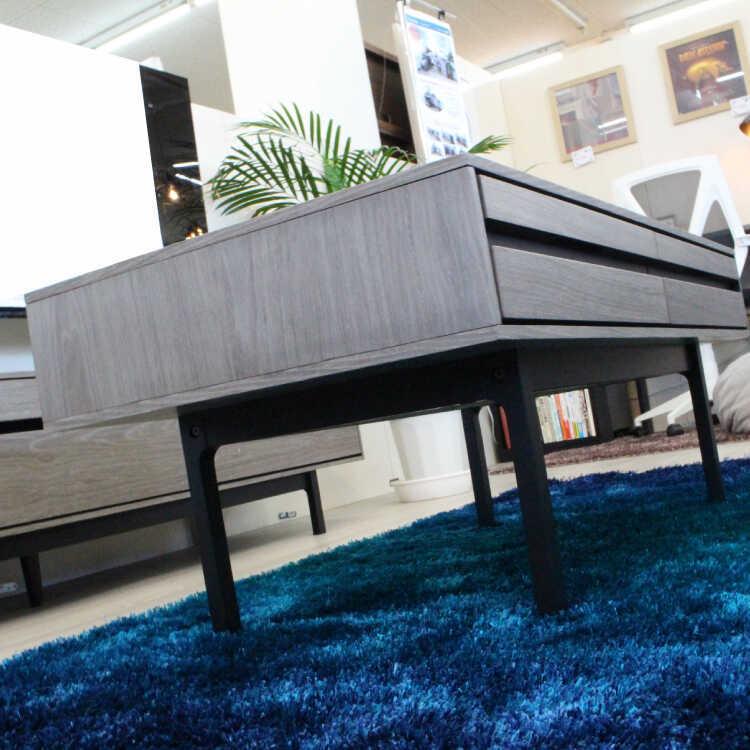 ローテーブル センターテーブル グレー 木製 お洒落 完成品 100cm