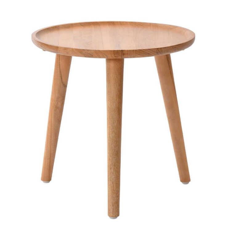 サイドテーブル 丸 天然木 無垢 チーク おしゃれ 北欧 完成品 ミニテーブル ナチュラル シンプル 直径45cm 木製 単品 リビング 寝室 おすすめ |  | 01
