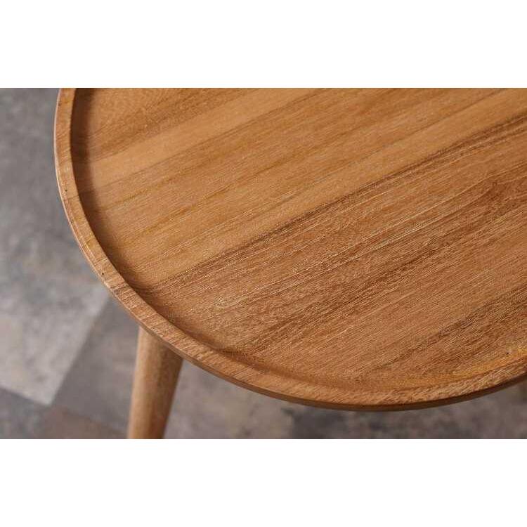 サイドテーブル 丸 天然木 無垢 チーク おしゃれ 北欧 完成品 ミニテーブル ナチュラル シンプル 直径45cm 木製 単品 リビング 寝室 おすすめ |  | 05